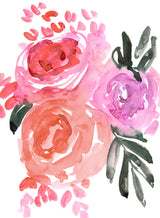 Maeko loose watercolor florals I Poster och Canvastavla