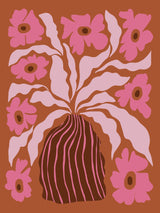 Mid-century blooming pot Poster och Canvastavla
