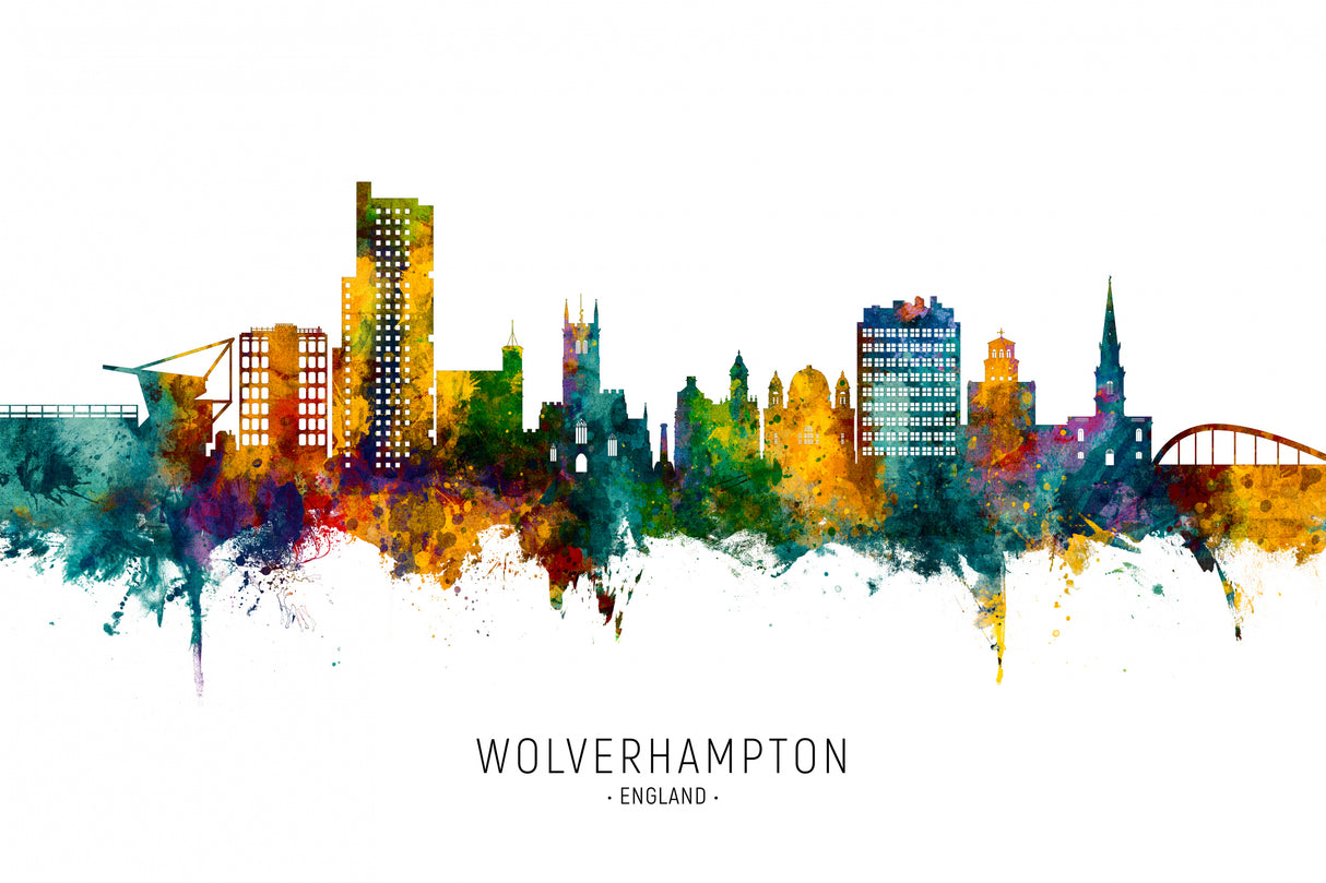 Wolverhampton England Skyline Poster och Canvastavla