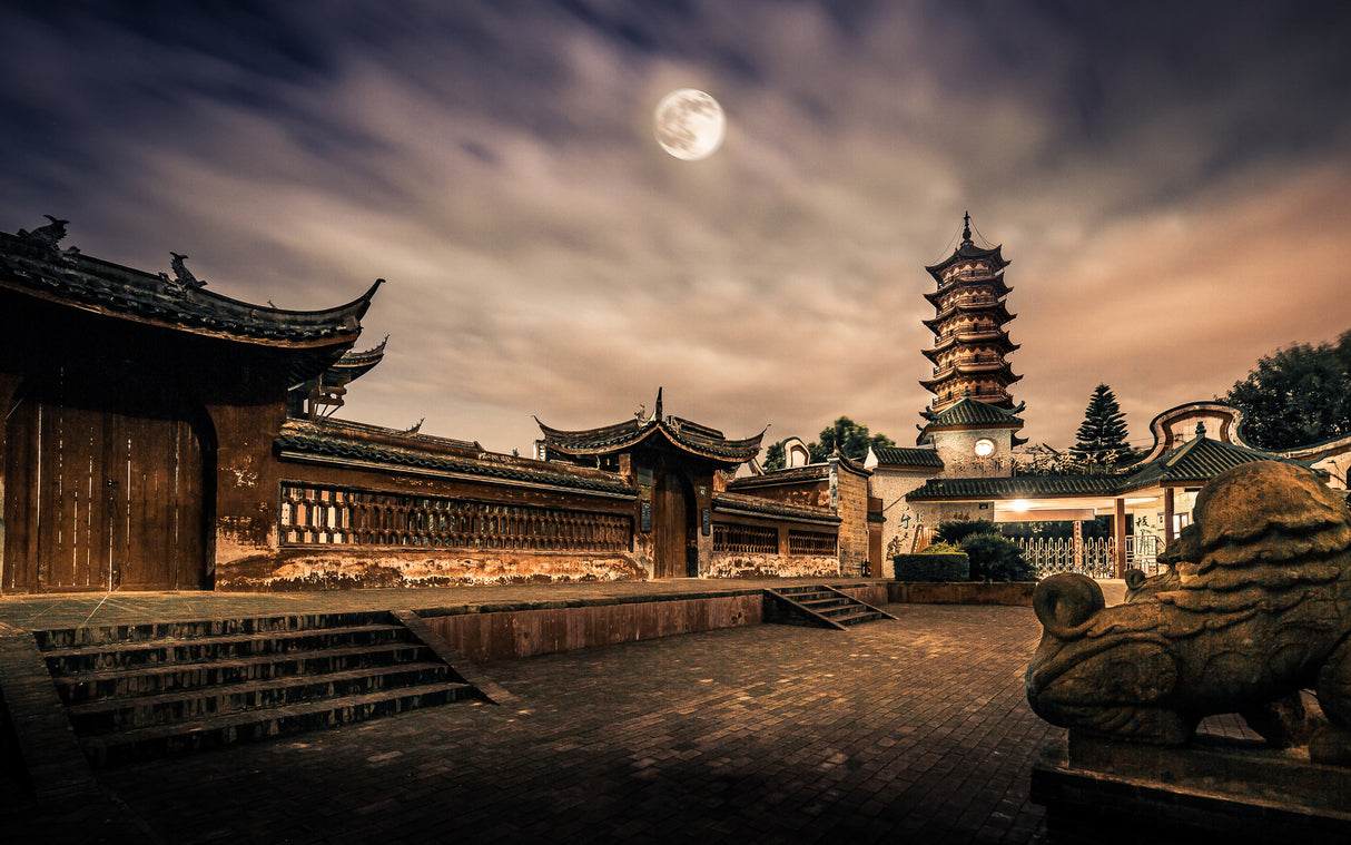 Ganzhou Confucious'Temple《月满慈云》 Poster och Canvastavla