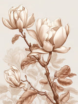 Beige Flowers 3 Poster och Canvastavla