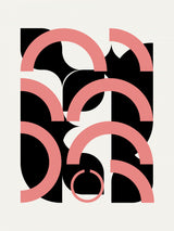 Geometrical Semi Circles In Pink Poster och Canvastavla