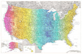 Highly detailed map of the United States, Jude Poster och Canvastavla