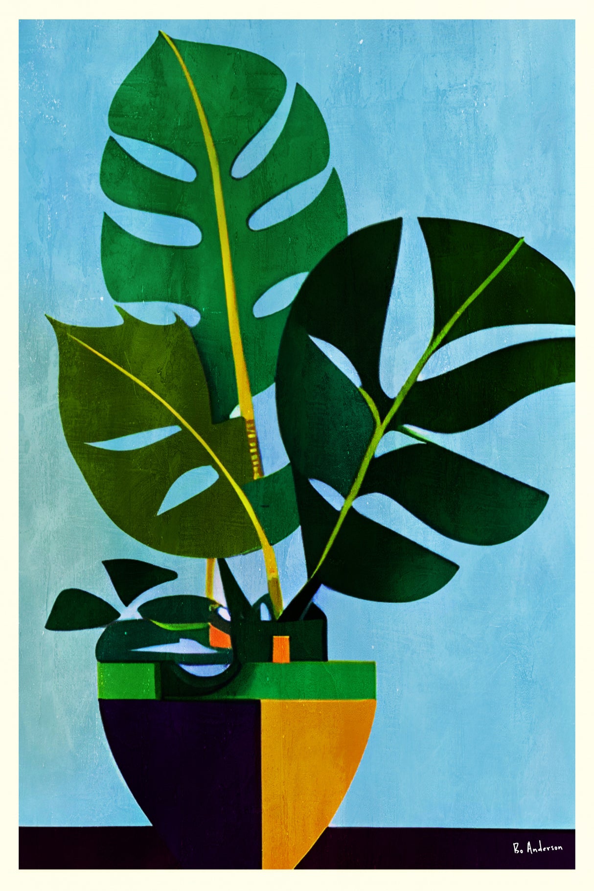 Monstera Leafs Poster och Canvastavla