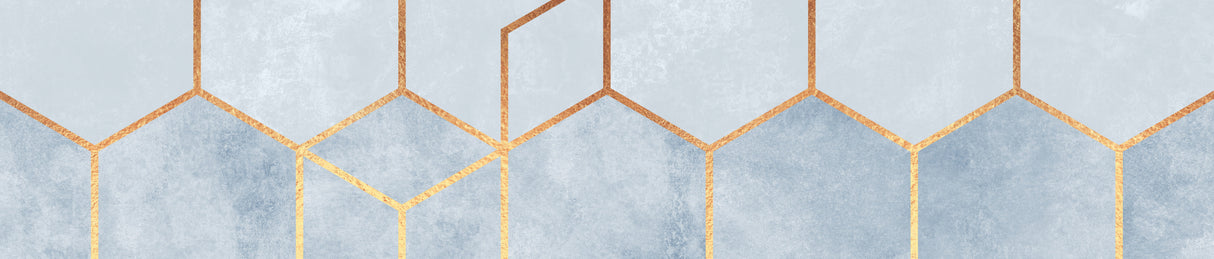 Soft Blue Hexagons Poster och Canvastavla