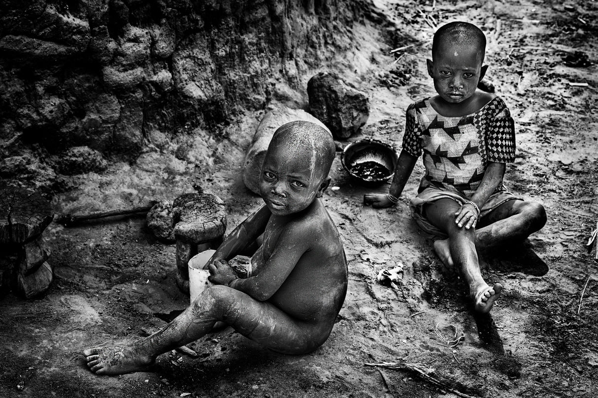 Two children in Benin. Poster och Canvastavla
