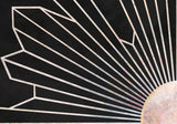 Gold geometric sun rays mural black Poster och Canvastavla