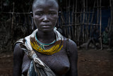 Surma tribe woman. Poster och Canvastavla