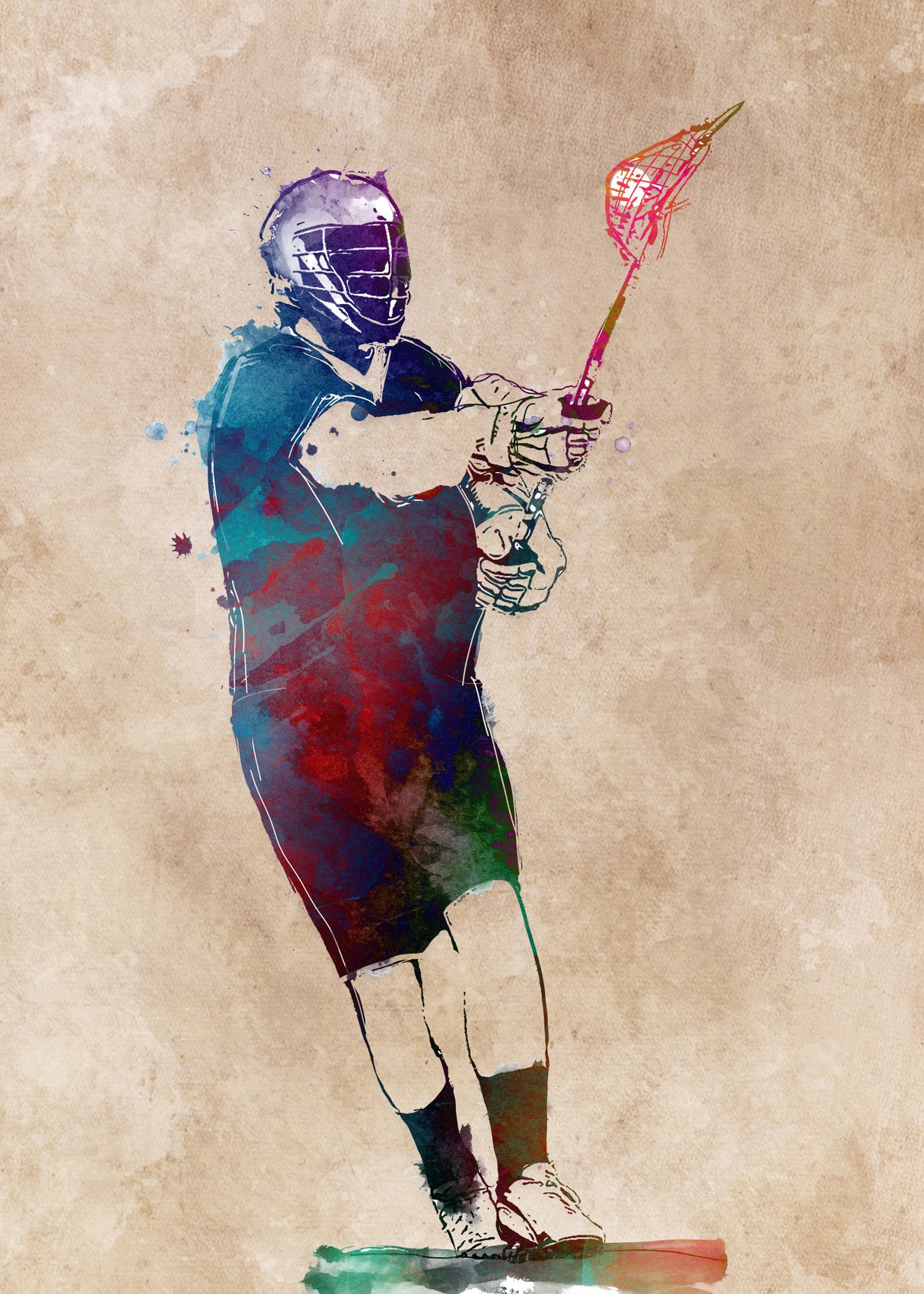 Lacrosse Sport Art 6 Poster och Canvastavla
