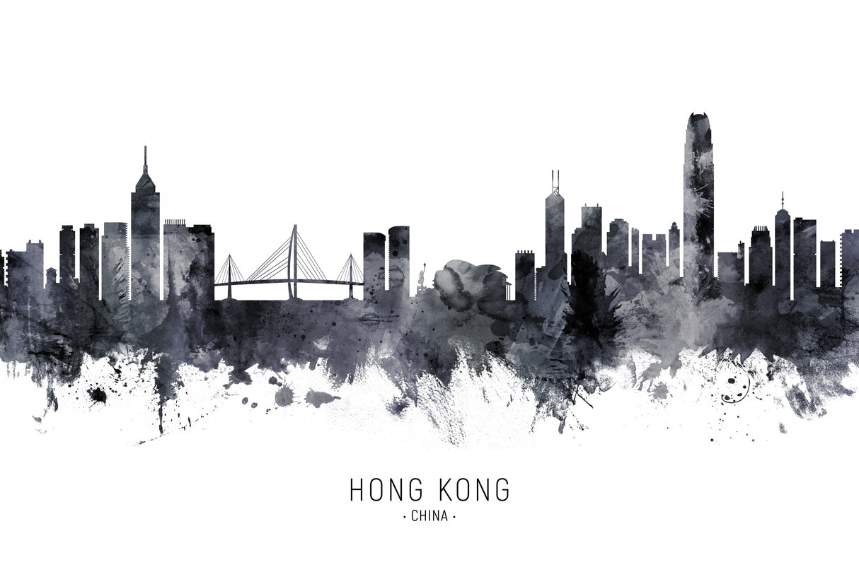 Hong Kong China Skyline Poster och Canvastavla