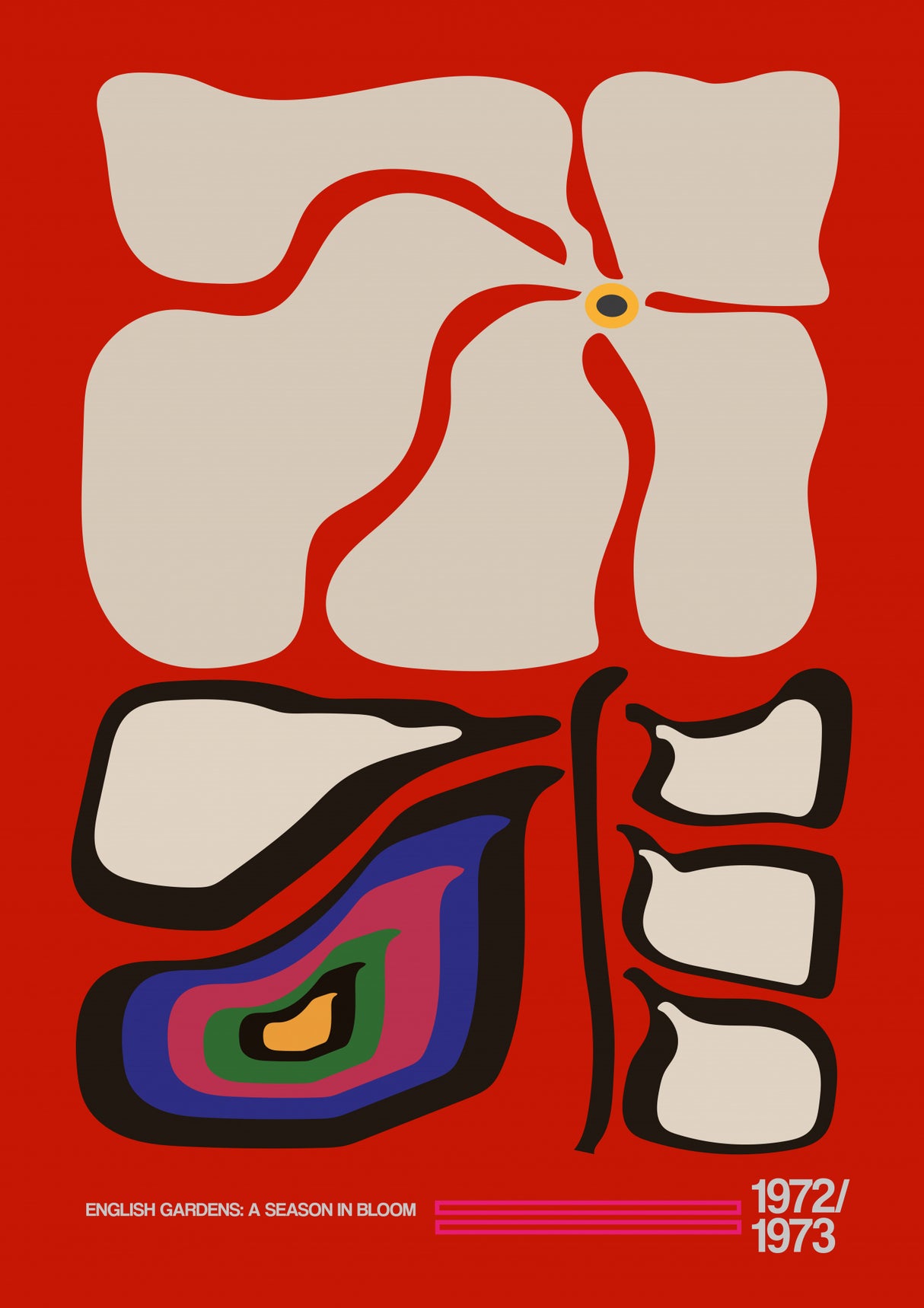English Gardens Rainbow Red Poster och Canvastavla