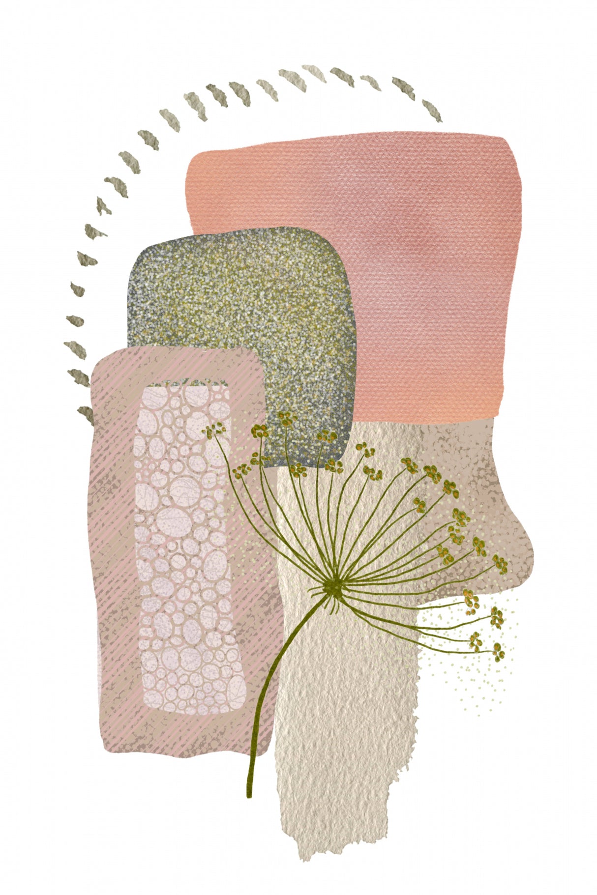 Delicate Pink and Green-1 Poster och Canvastavla