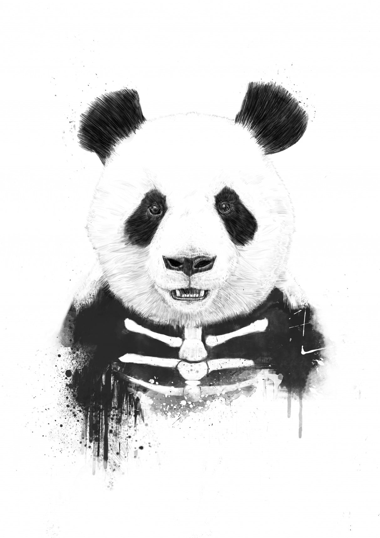 Zombie Panda Poster och Canvastavla