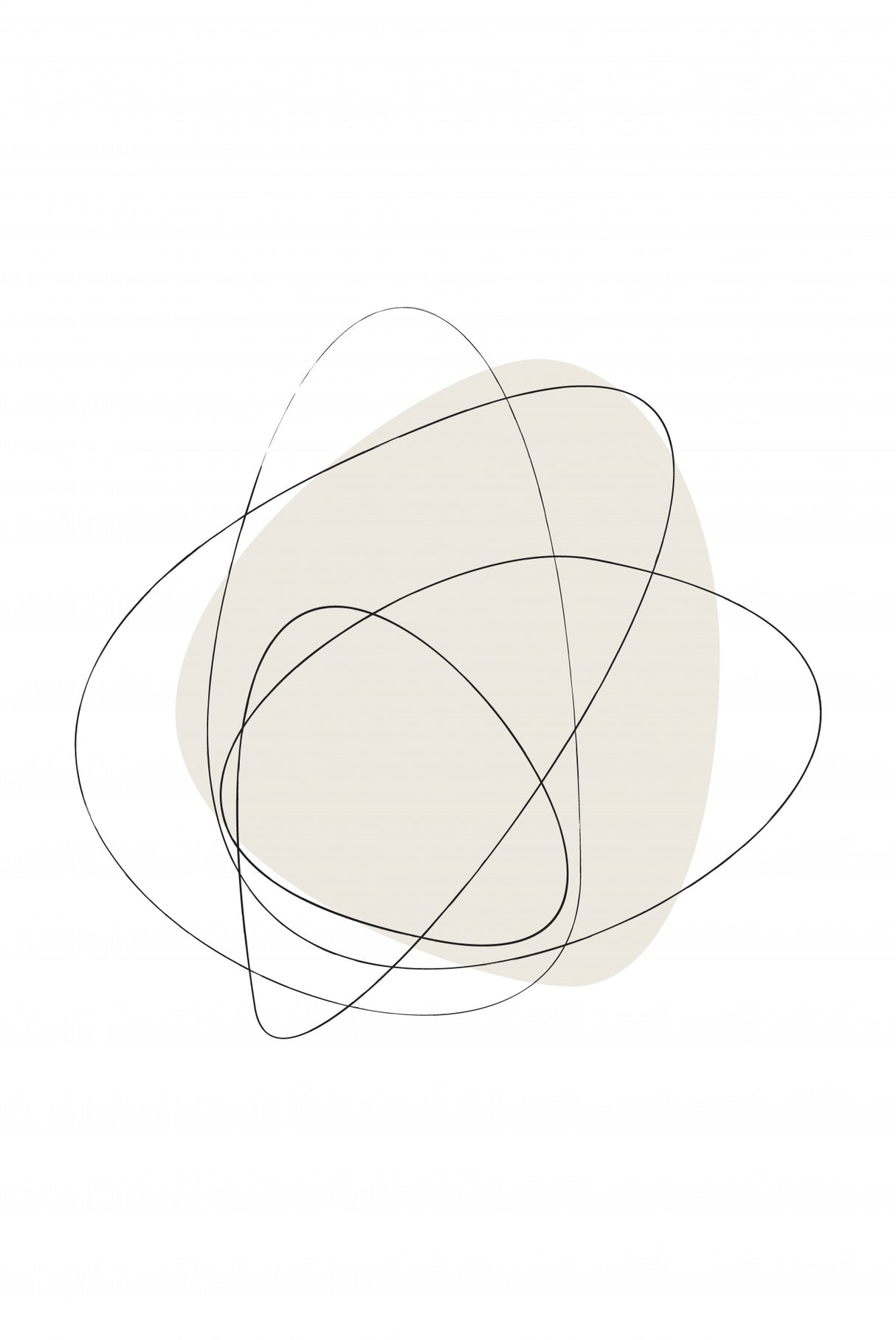 Beige Circles Poster och Canvastavla