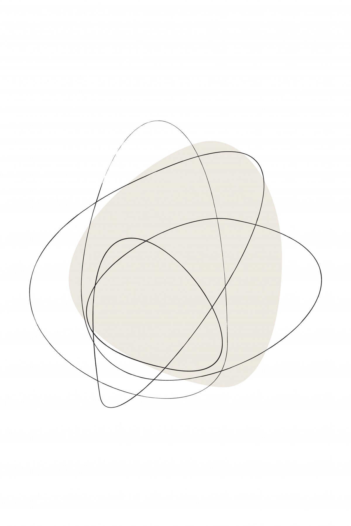 Beige Circles Poster och Canvastavla