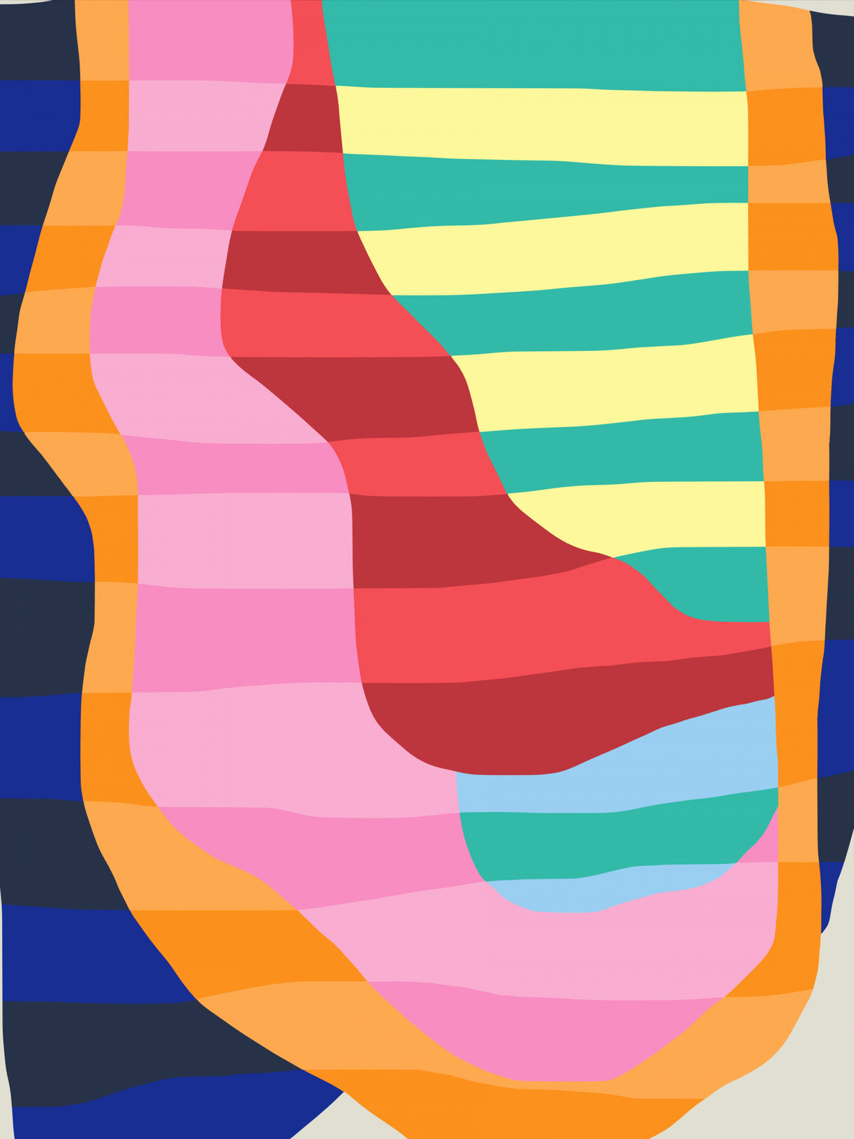 Abstract Stripe Minimal Collage 7 Poster och Canvastavla