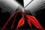 Chicago Flamingo Scuplture Poster och Canvastavla