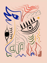 Line Art Bizarre Creature Poster och Canvastavla