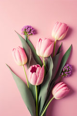 Pink Tulips Poster och Canvastavla