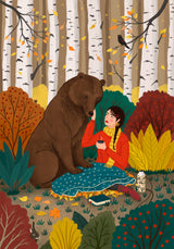 Picnic with a Bear Poster och Canvastavla