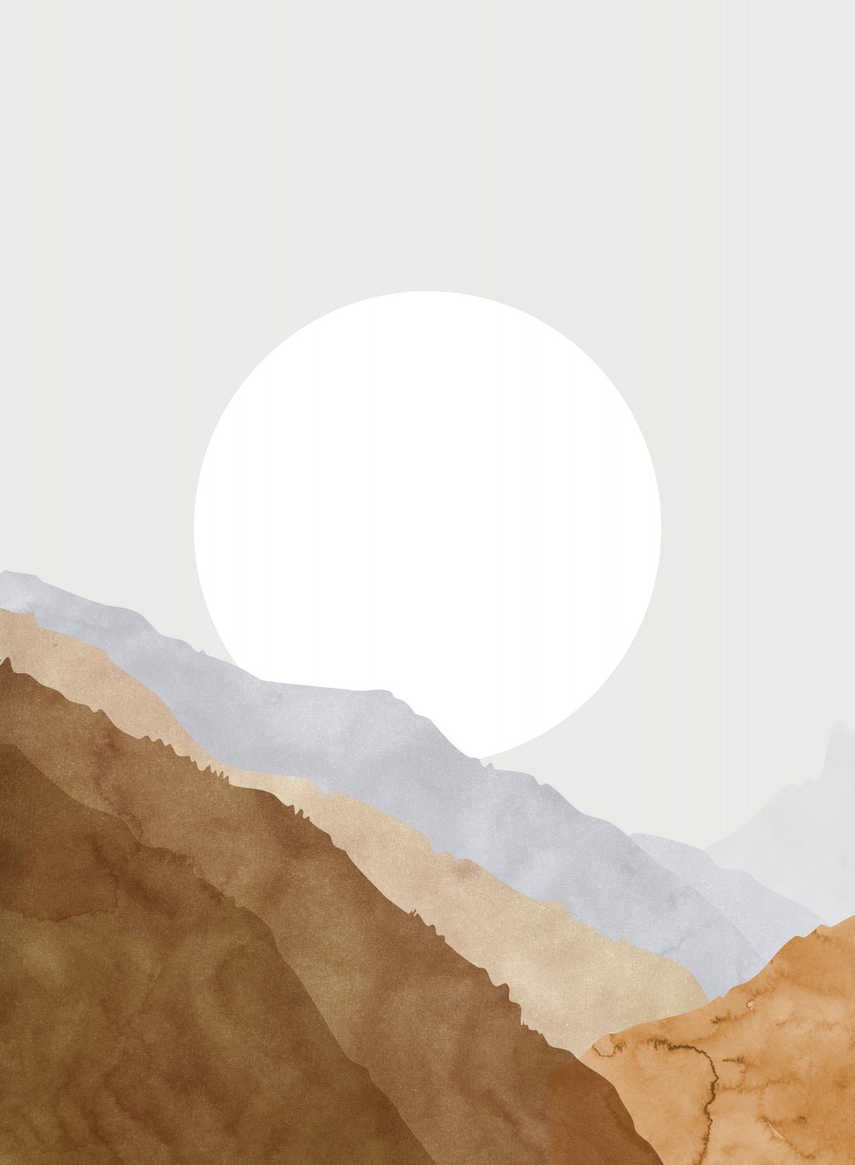 Boho moon and mountains Poster och Canvastavla