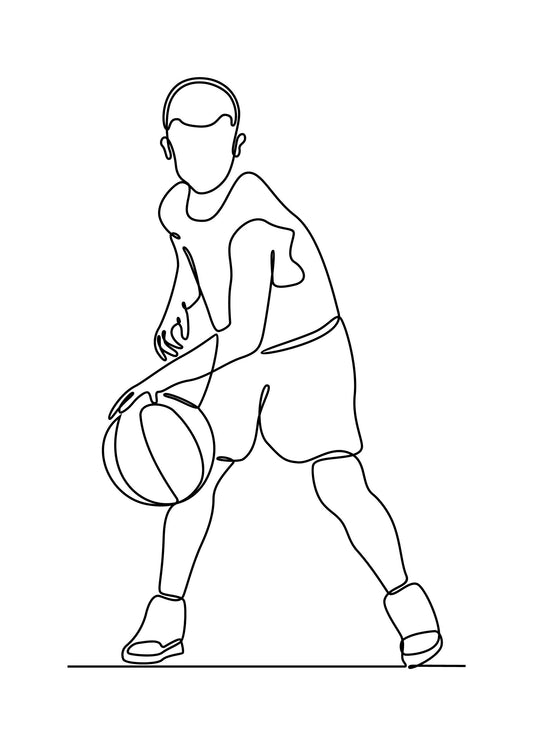 Basketball line art poster
