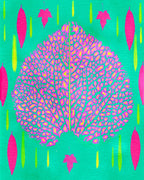 Leaves In Pink.png Poster och Canvastavla