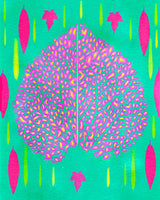 Leaves In Pink.png Poster och Canvastavla