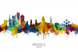 Brussels Belgium Skyline Poster och Canvastavla