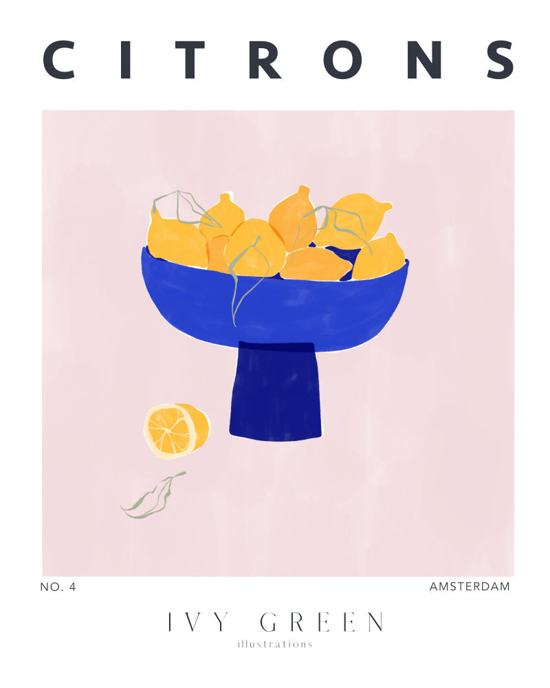 Lemons Poster Kitchen poster eller kökstavla