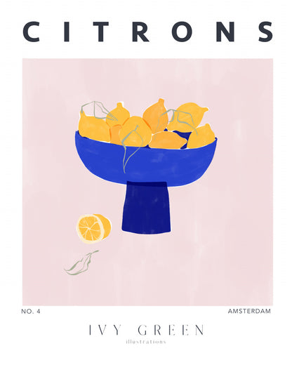 Lemons Poster Kitchen poster eller kökstavla