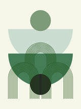 Mid Century In Forest Shades Poster och Canvastavla