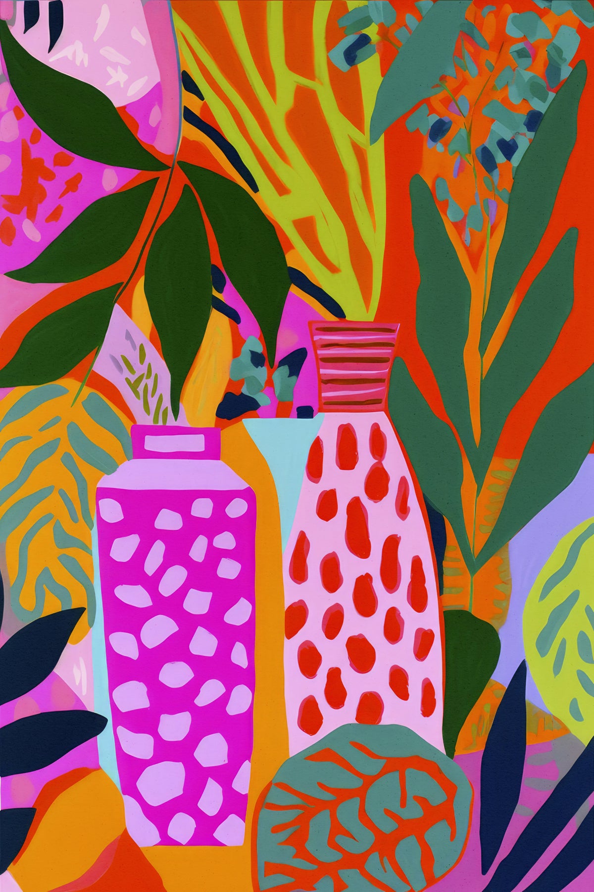 Vases And Botanic Poster och Canvastavla