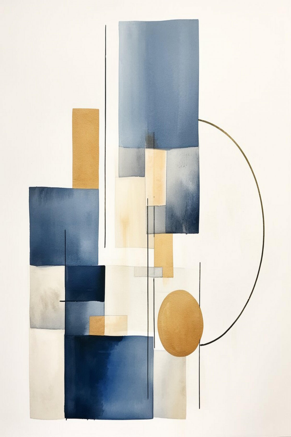 Blue Geometric 2 Poster och Canvastavla