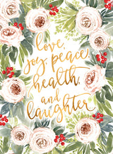 Holiday wishes with roses and berries Poster och Canvastavla