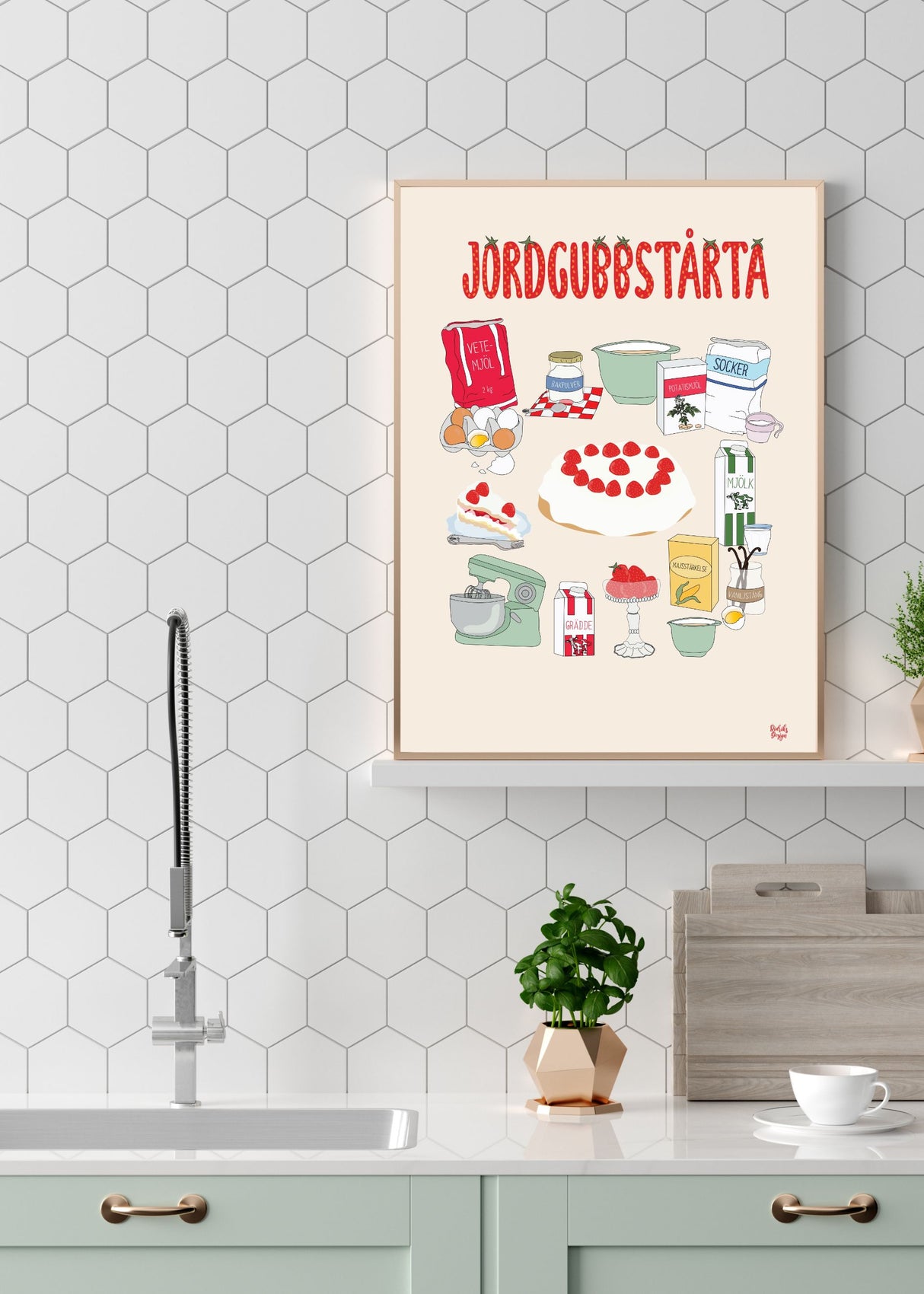 Recept jordgubbstårta barnposters och barntavlor Ellen Didrik