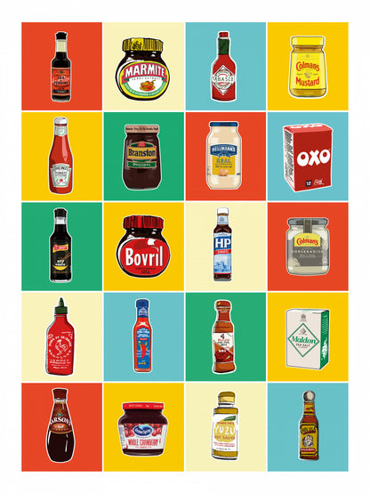 Taxonomy of Condiments Poster Kitchen poster eller kökstavla