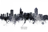 Raleigh North Carolina Skyline Poster och Canvastavla