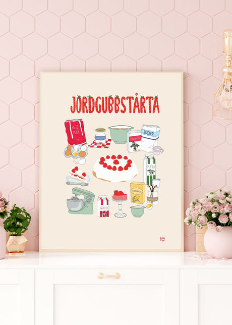 Recept jordgubbstårta barnposters och barntavlor Ellen Didrik