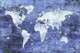 Blue Map Poster och Canvastavla