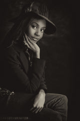 Portrait with Hat Poster och Canvastavla