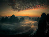 Sunrise on the Li River Poster och Canvastavla