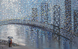 Rainy Date With the Bridge View Poster och Canvastavla