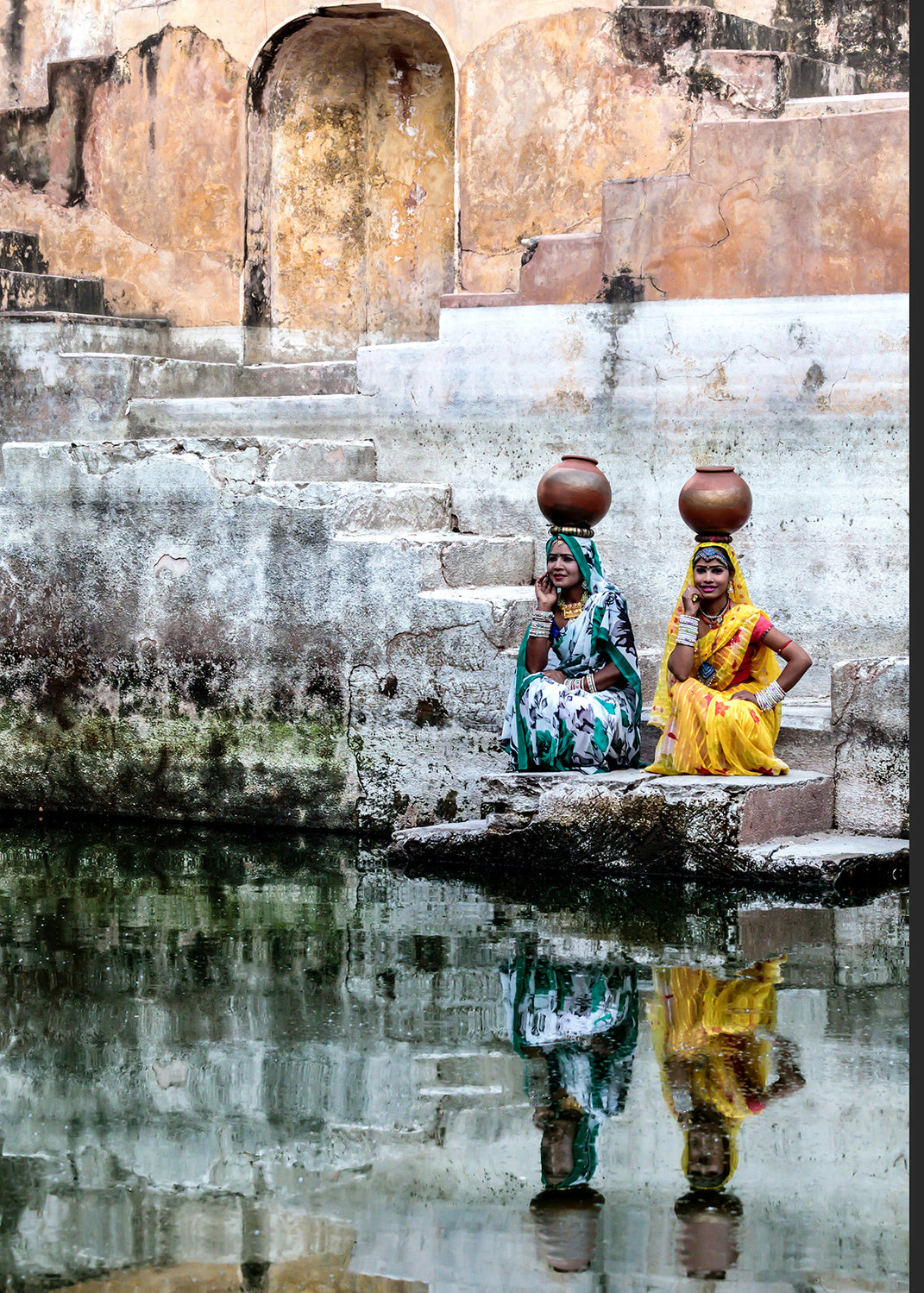 Stepwell Reflections Poster och Canvastavla