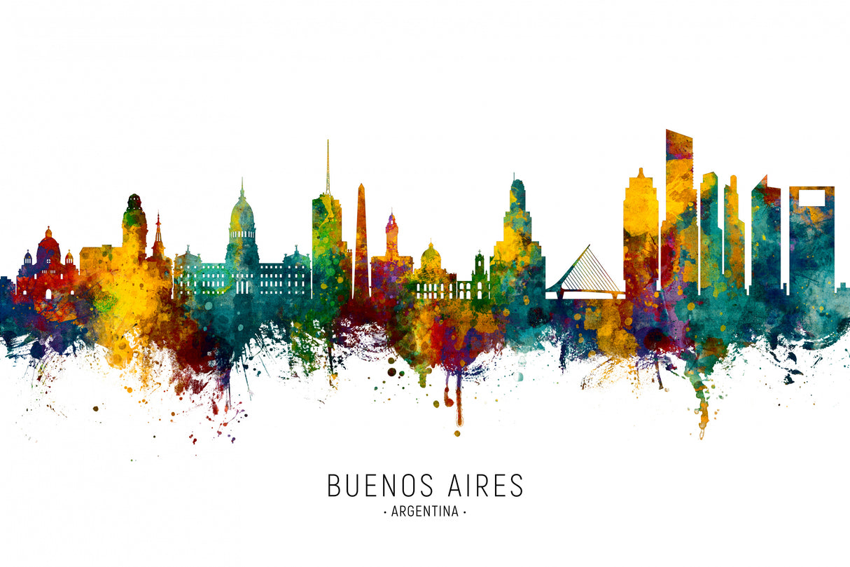 Buenos Aires Argentina Skyline Poster och Canvastavla