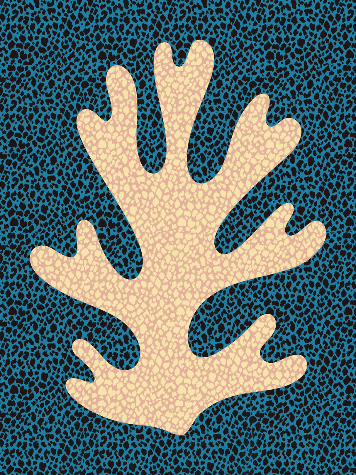 Yellow and Blue Coral Study Poster och Canvastavla
