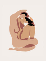Nude Playing With Hair Poster och Canvastavla