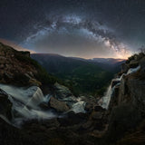 Starry sky above the Pancava Falls Poster och Canvastavla