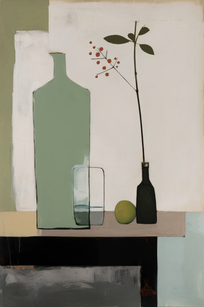 Bottle And Glass Vas och keramikposter