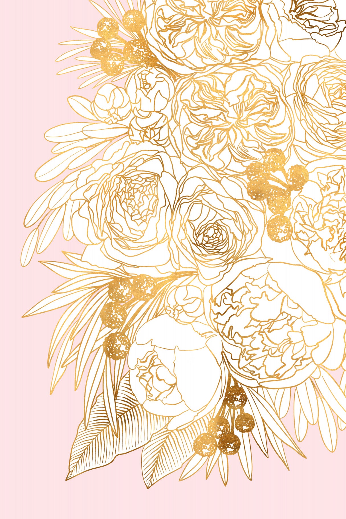 Rekha floral art pair (left) Poster och Canvastavla